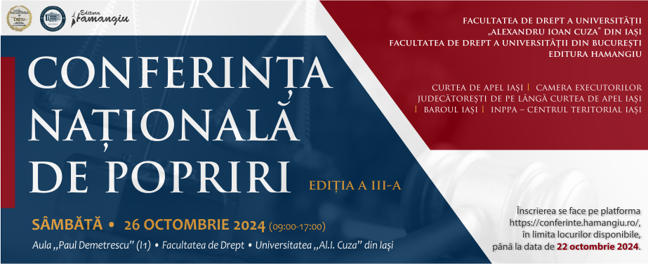 Conferința națională de popriri, ediția a III-a, Iași, 26 octombrie 2024