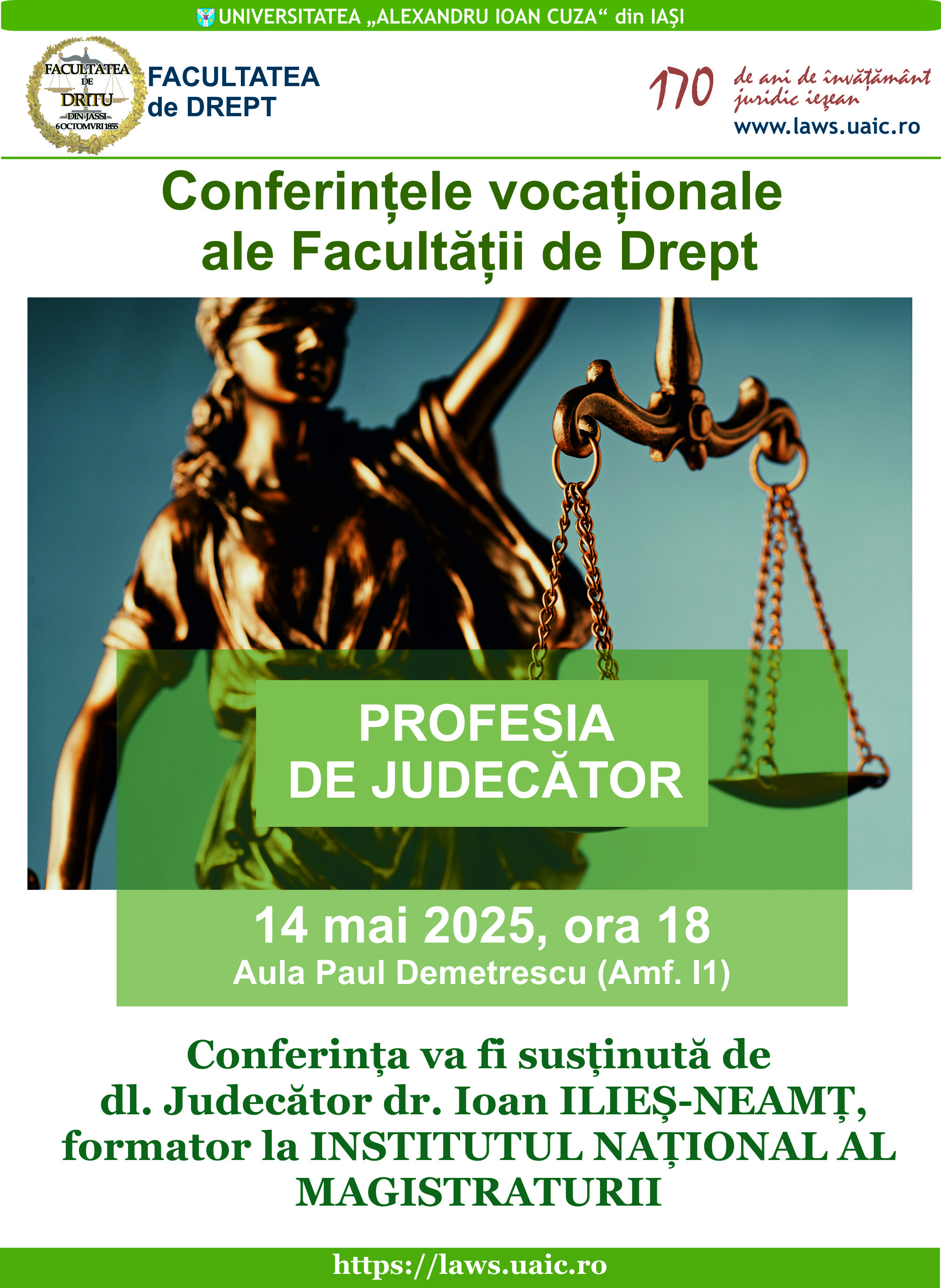 Conferințele vocaționale al Facultății de Drept - Profesia de judecător