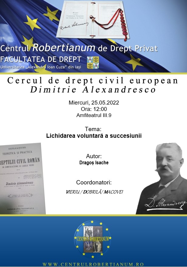 Ședință de cerc – Cercul de drept civil european Dimitrie Alexandresco 